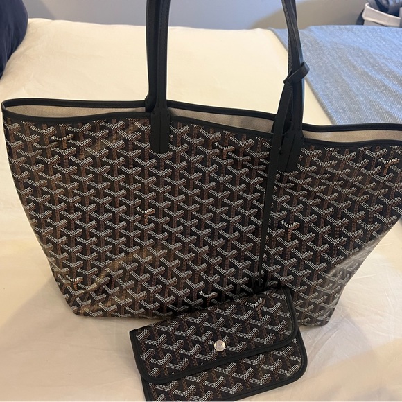 Goyard Handbags - Goyard Brown & Black St. Louis Tote with Pouch